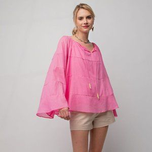 Easel Pink Smock Top